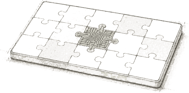 Puzzle illustration representing how AI fits into business operations